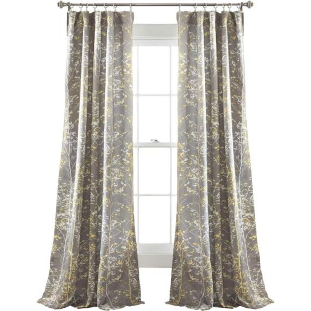 Forest 84 X 52 1 Curtains-Tree Branch Leaf Darkening Window Panel Drapes Set